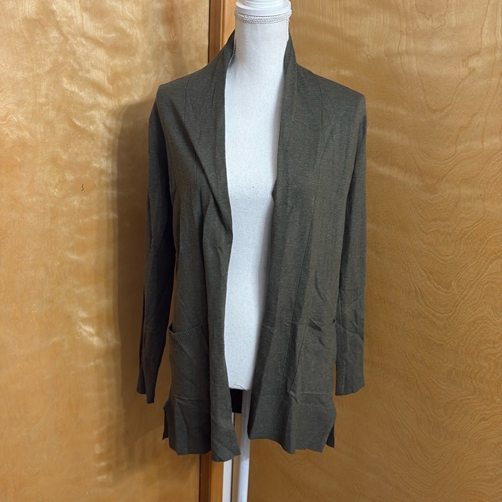 NWT Pink Clover From Stitch Fix Green Long Sleeve Open Sweater Size S